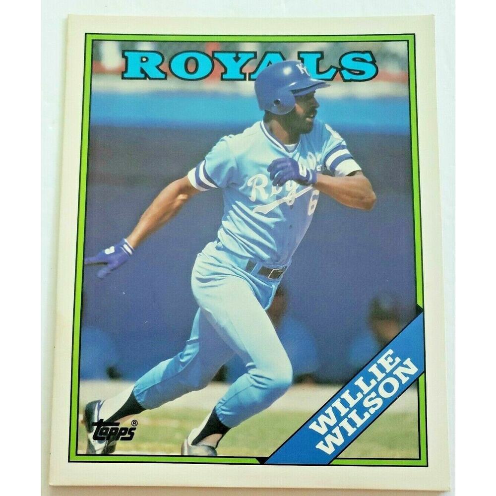 1988 Topps Willie Wilson Baseball Duo-Tang School Paper Pocket Folder New